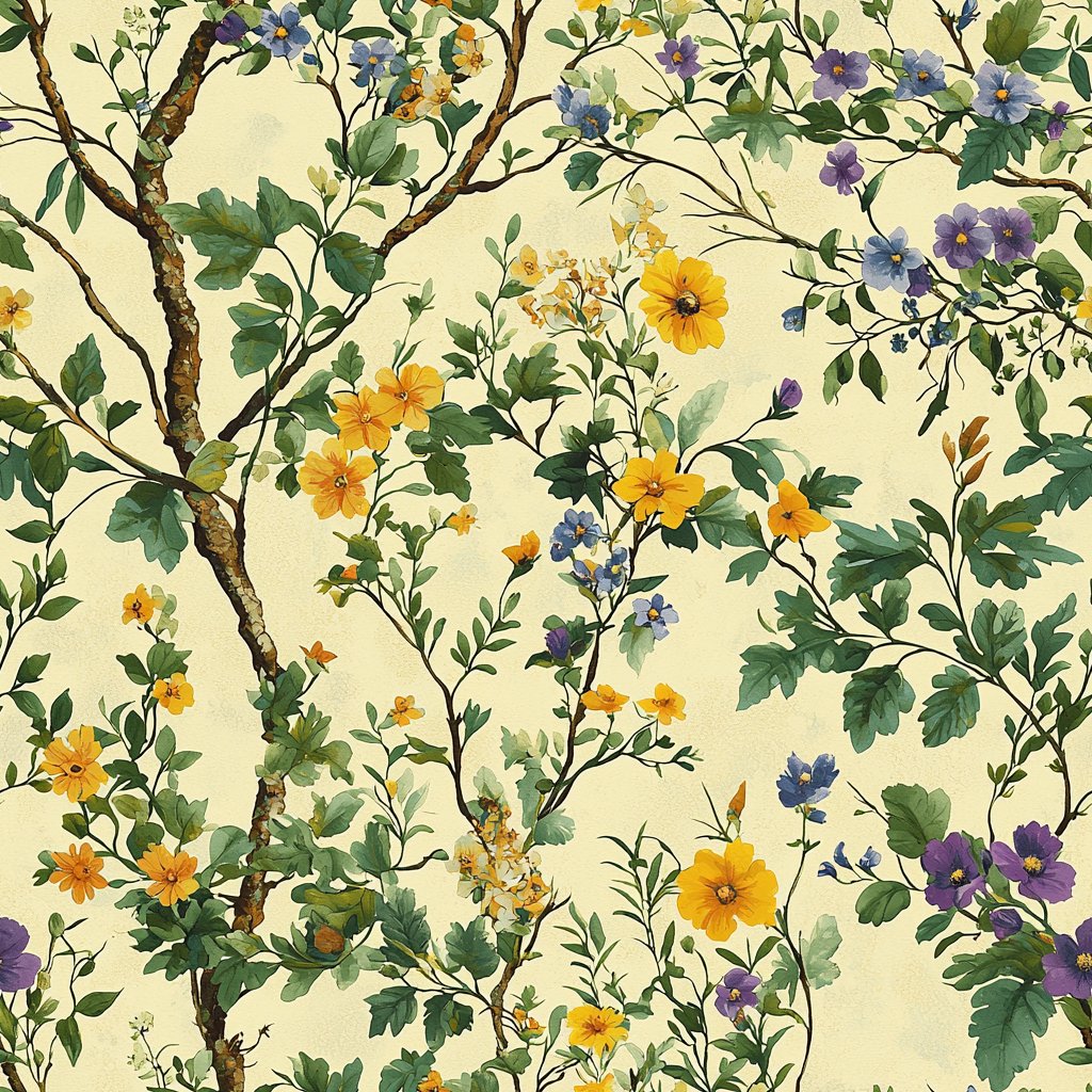 Botanical Elegance - Spring ベージュ wallpaper