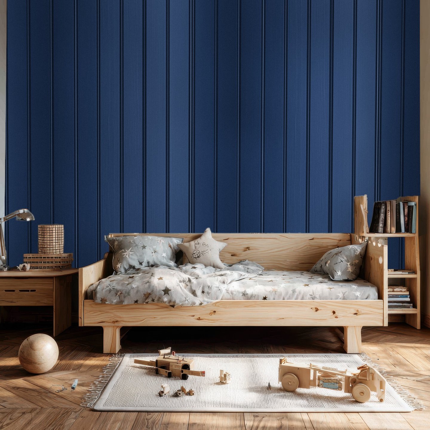 Eucalyptus Panels bleu marine wallpaper