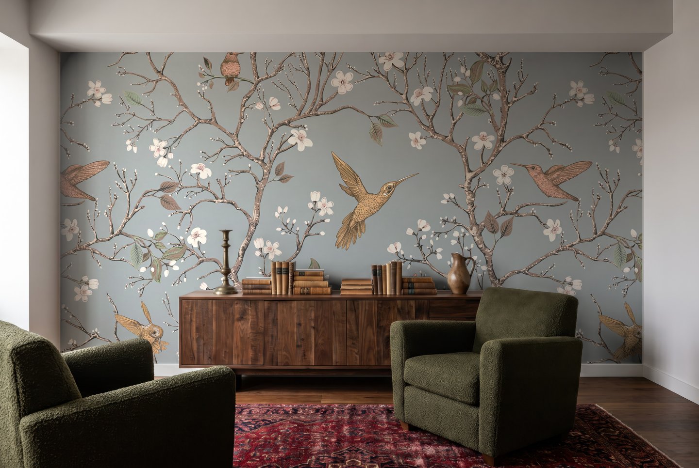 Sparrow Blossom グレー mural
