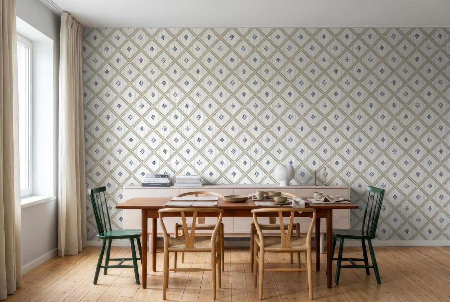 Dove Grey Trellis gul wallpaper