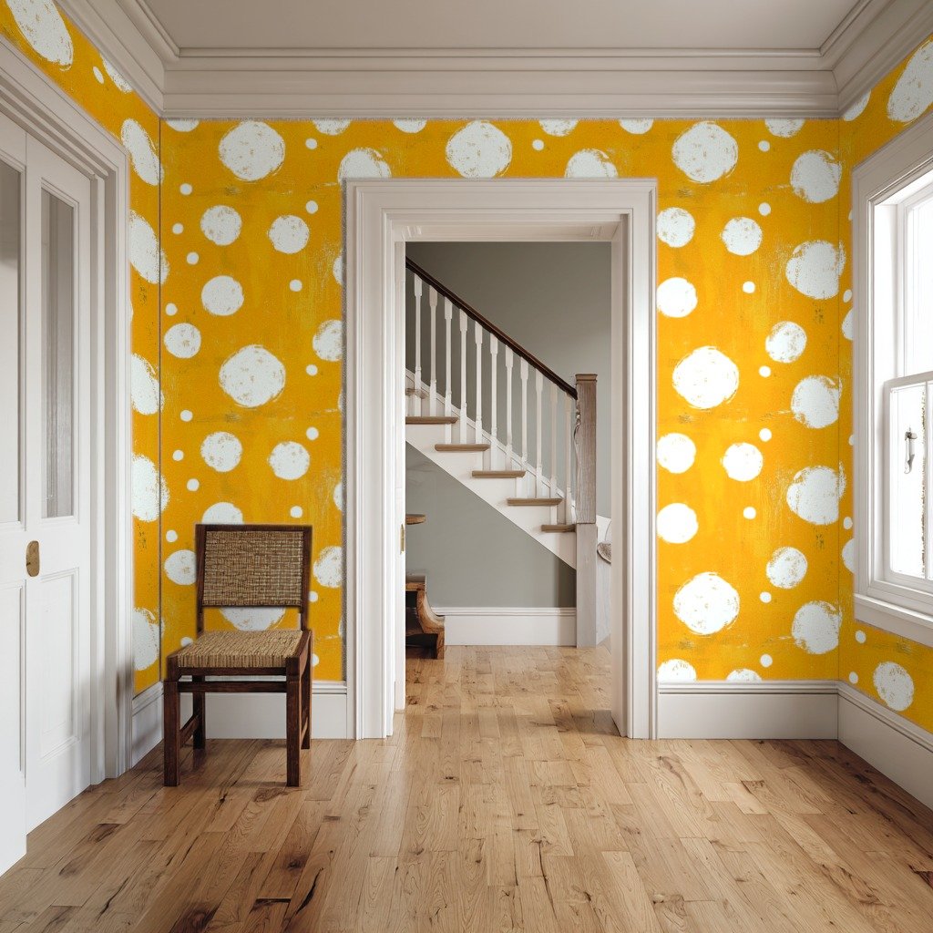 Sunburst Dots 노란색 wallpaper