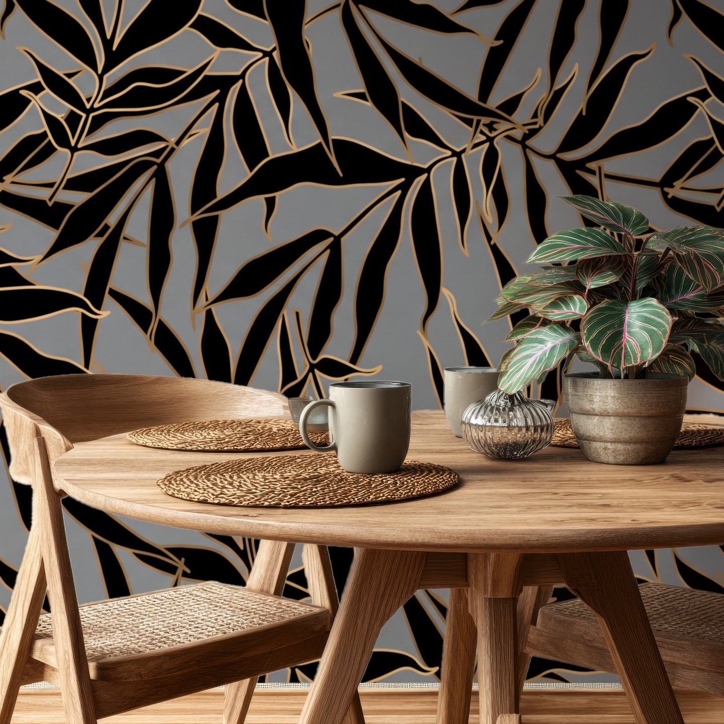 Voyage Foliage 검은색 mural