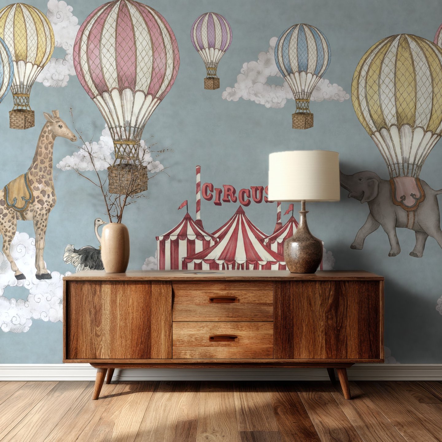 Voyage blå mural