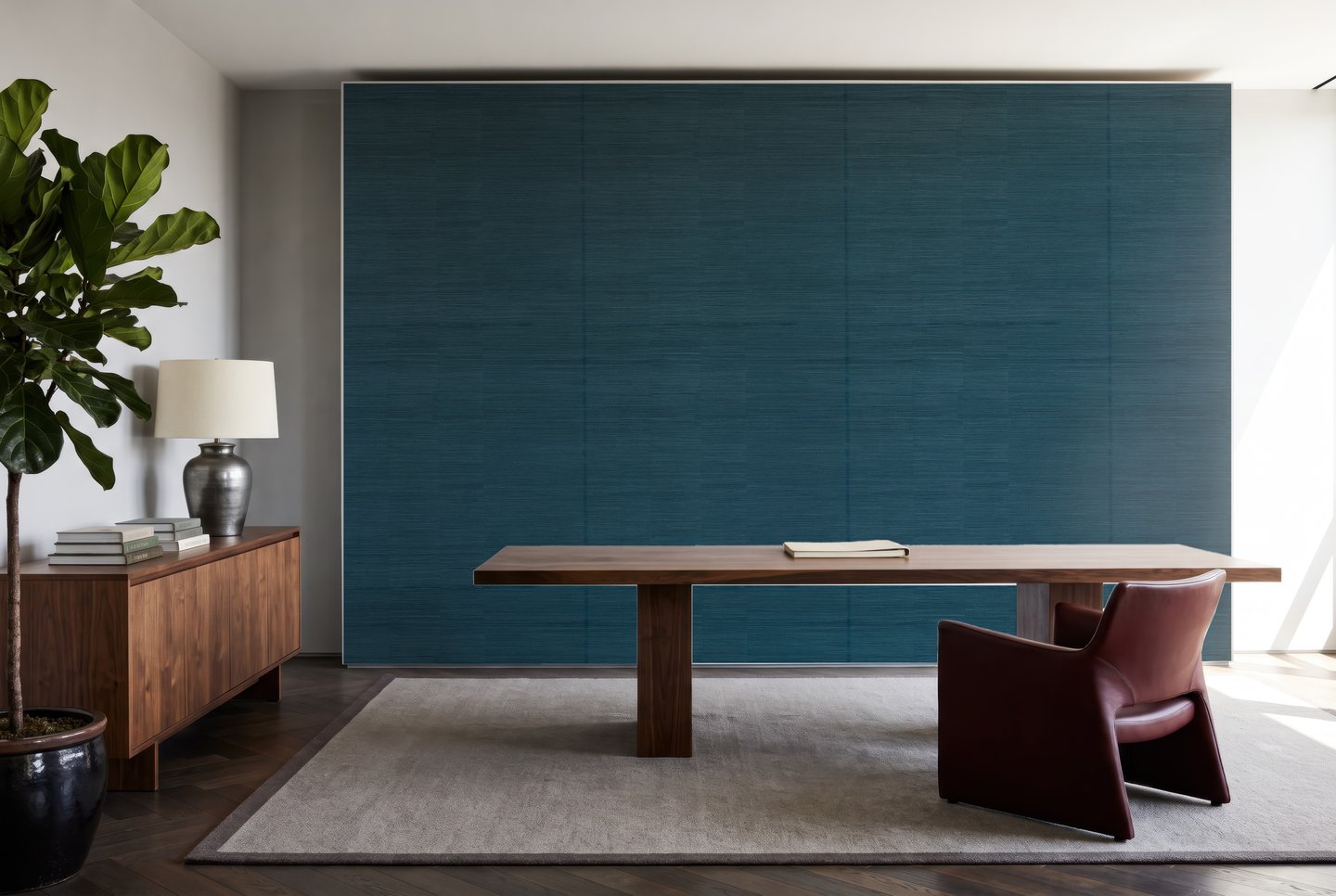 Deep Teal Linen ティール wallpaper
