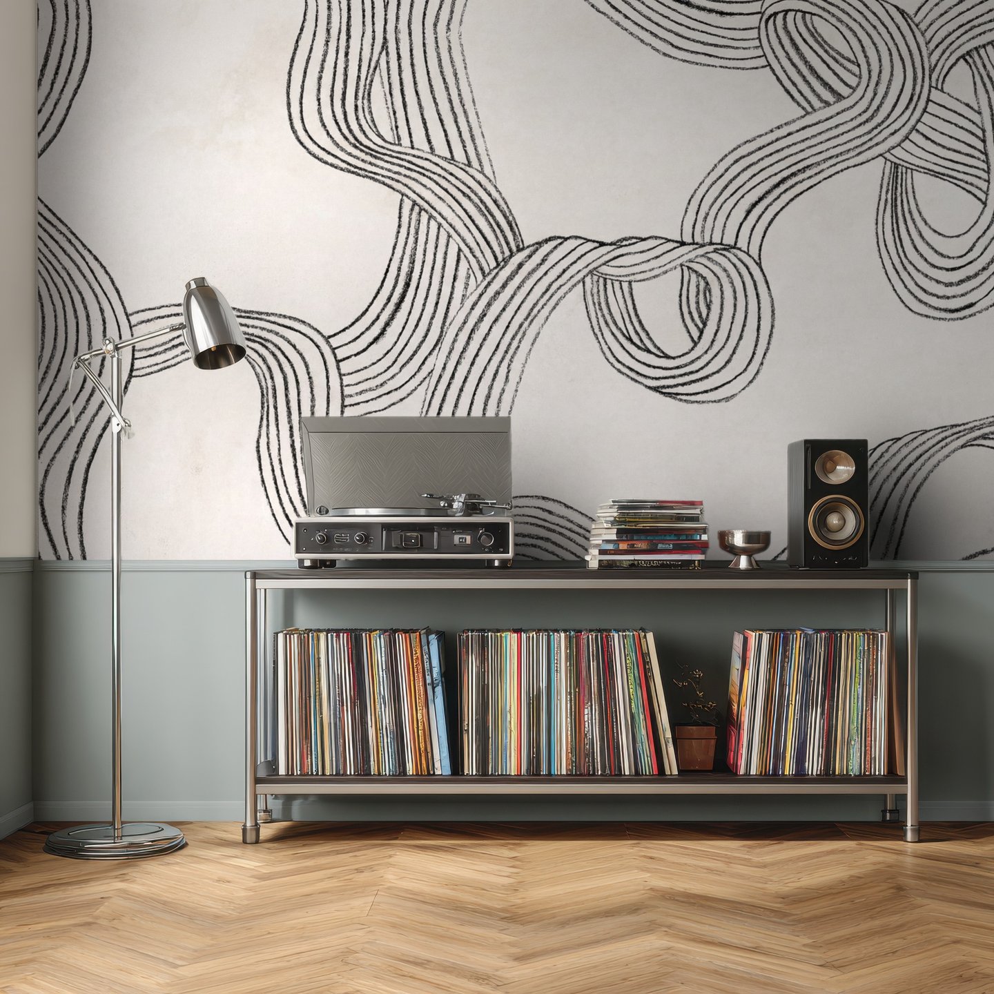 Kvartsvri svart mural
