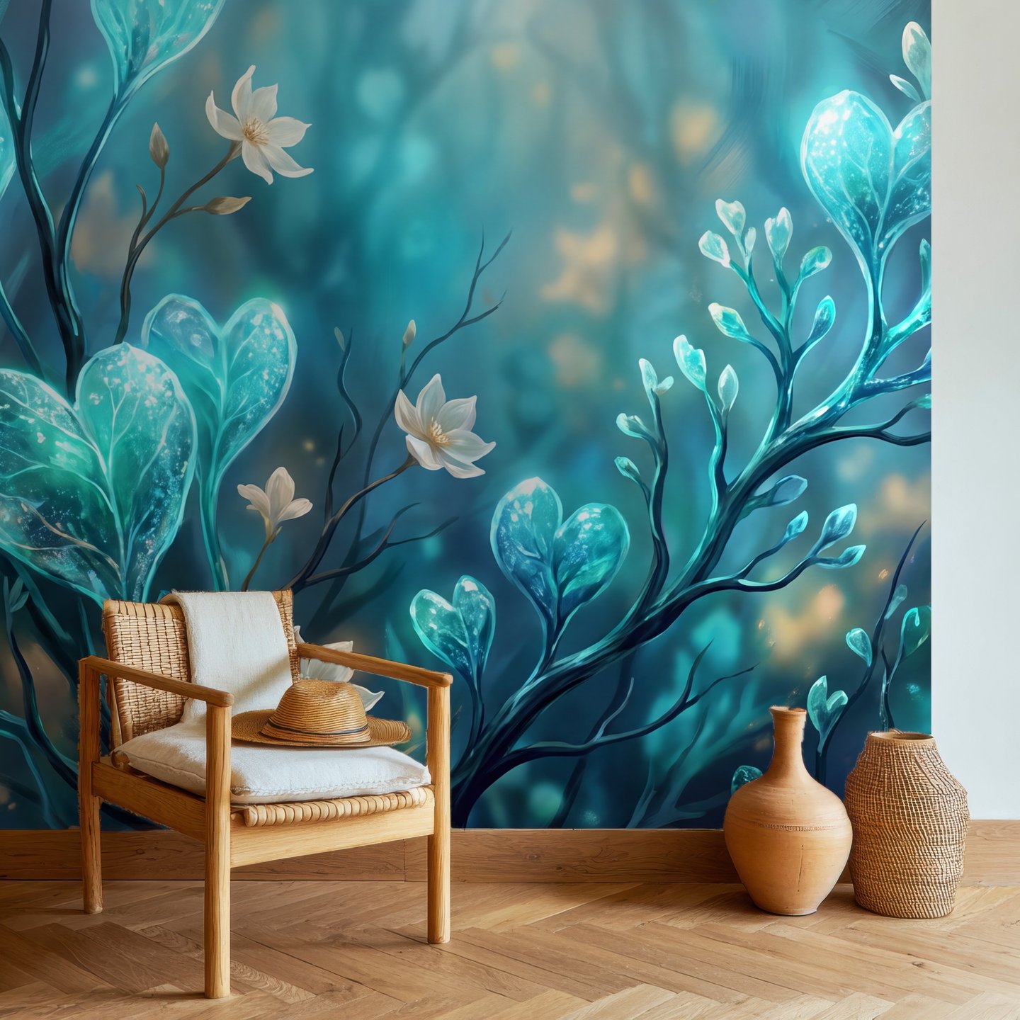 Starling Glade bleu sarcelle mural