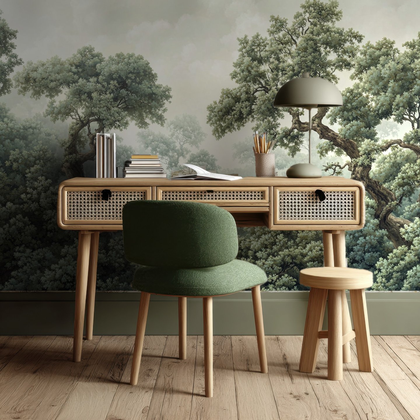 Timber Canopy grønn mural
