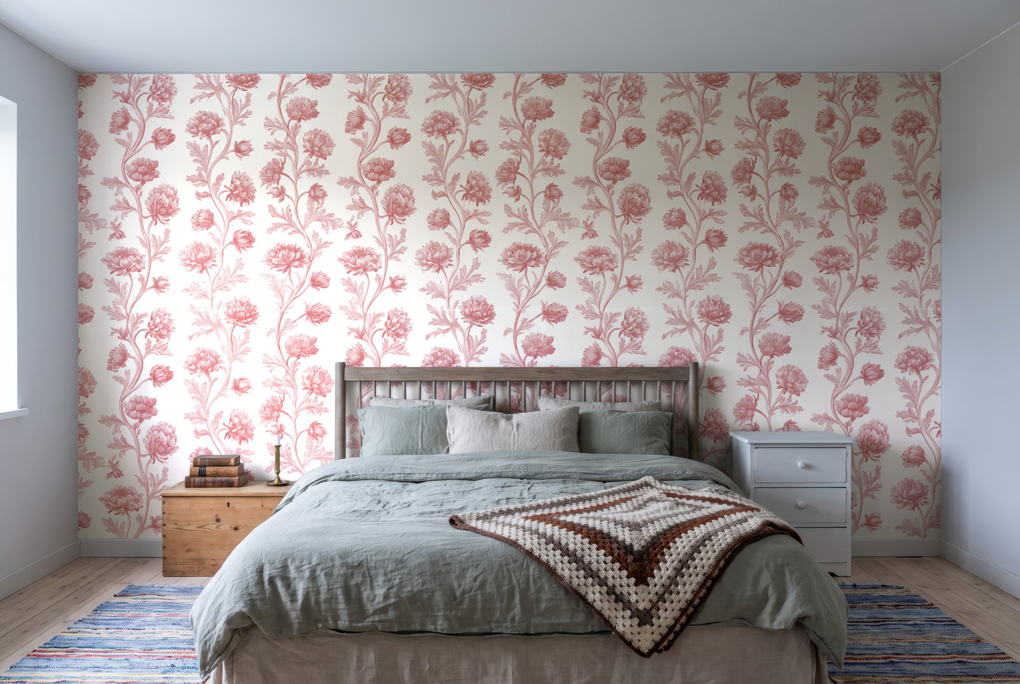 Rosy Bloom Scatter rød wallpaper