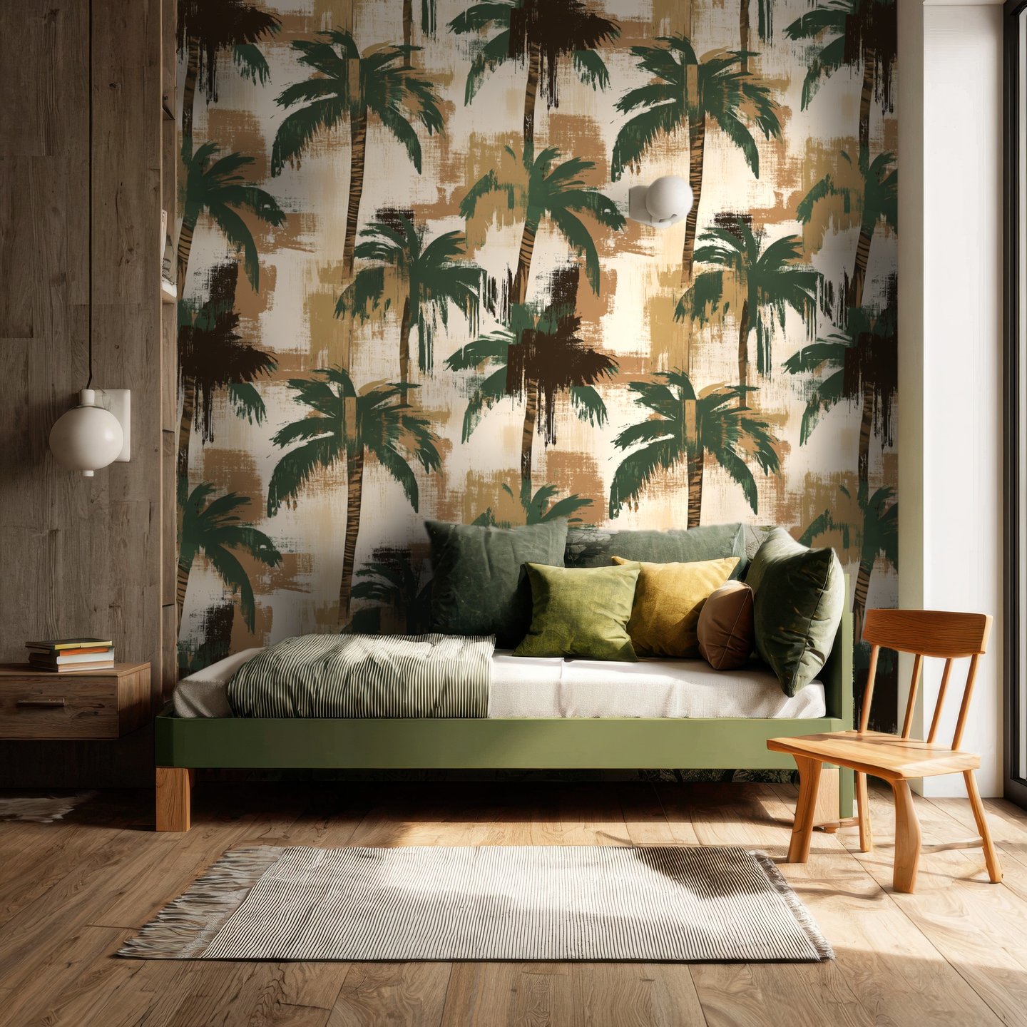 Palm Canvas grønn wallpaper
