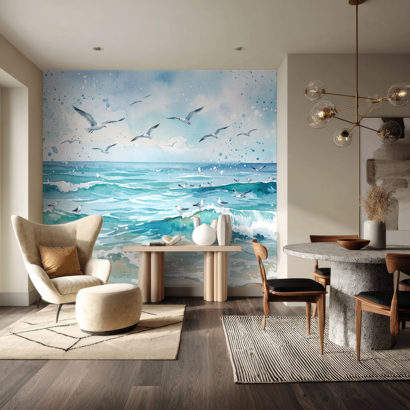 Atlantisk drift blå mural