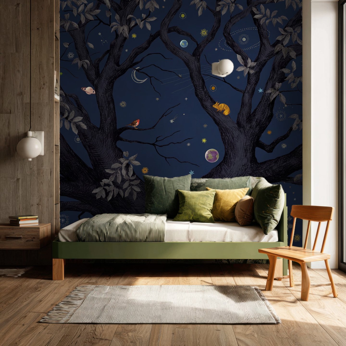 Stellar Canopy marineblå mural