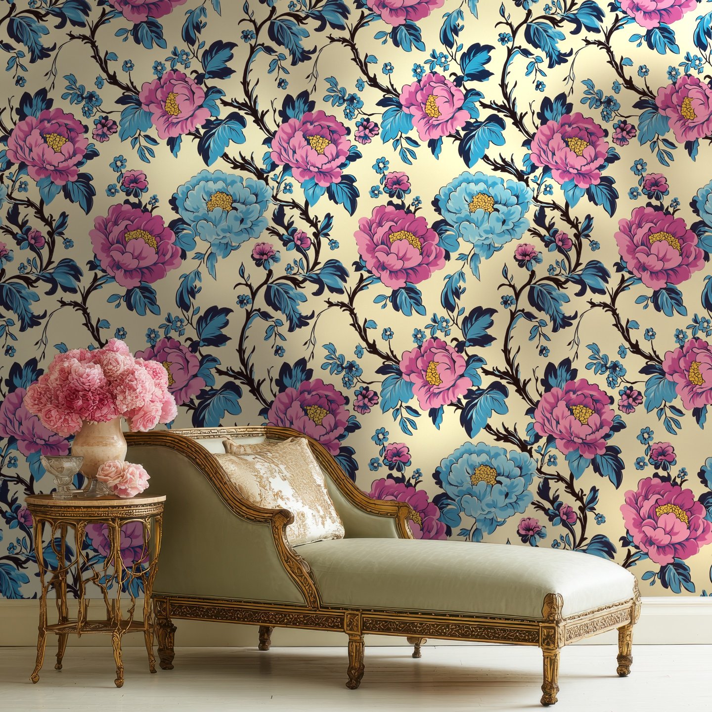 Morning Blooms 분홍색 wallpaper