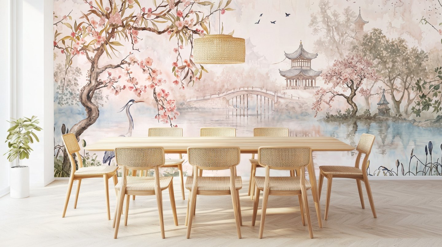 Blossom Pagoda Mist 베이지색 mural