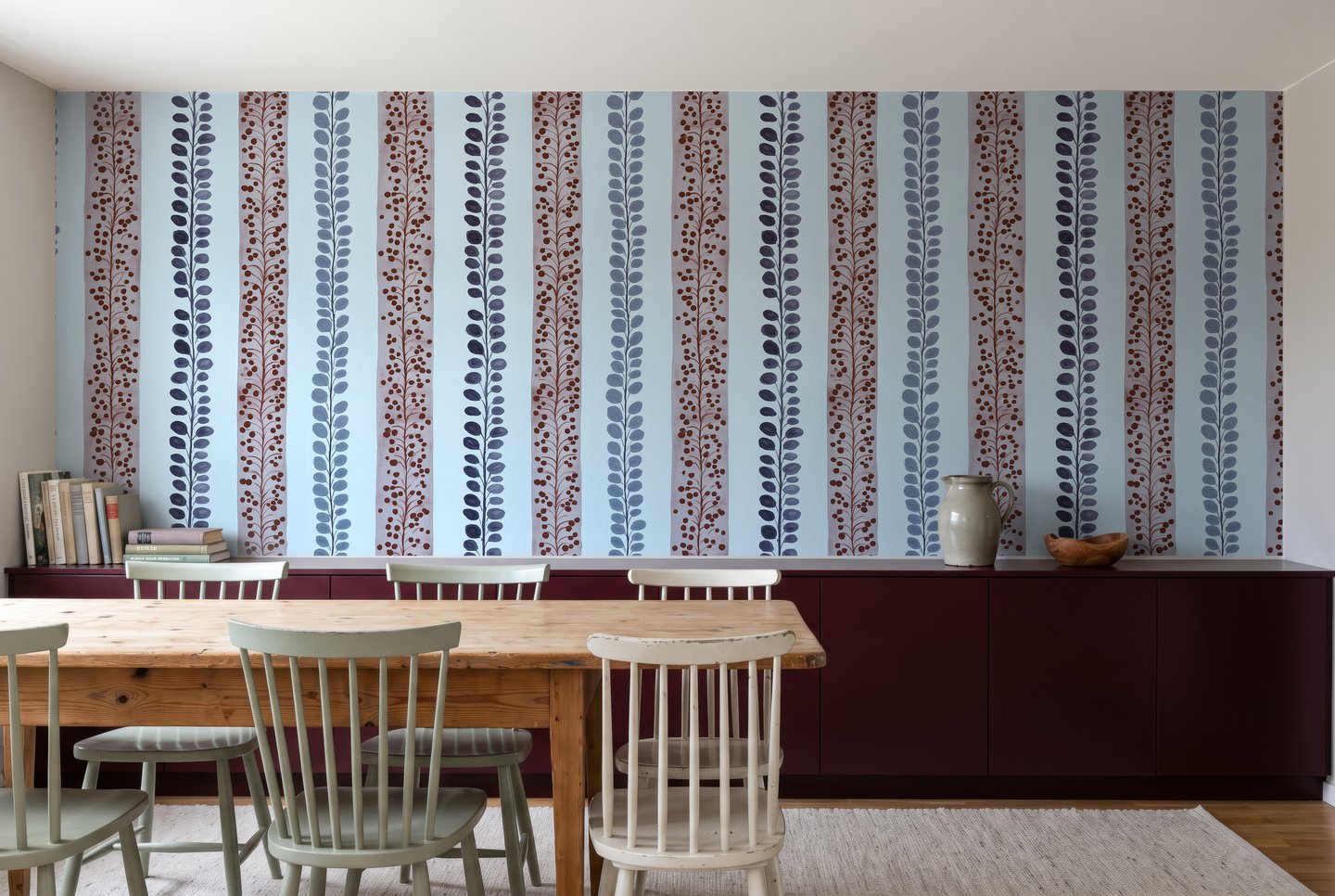 Denim Ticking Stripe ネイビー wallpaper
