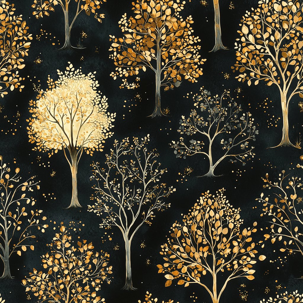 Golden Arbor Twilight svart wallpaper