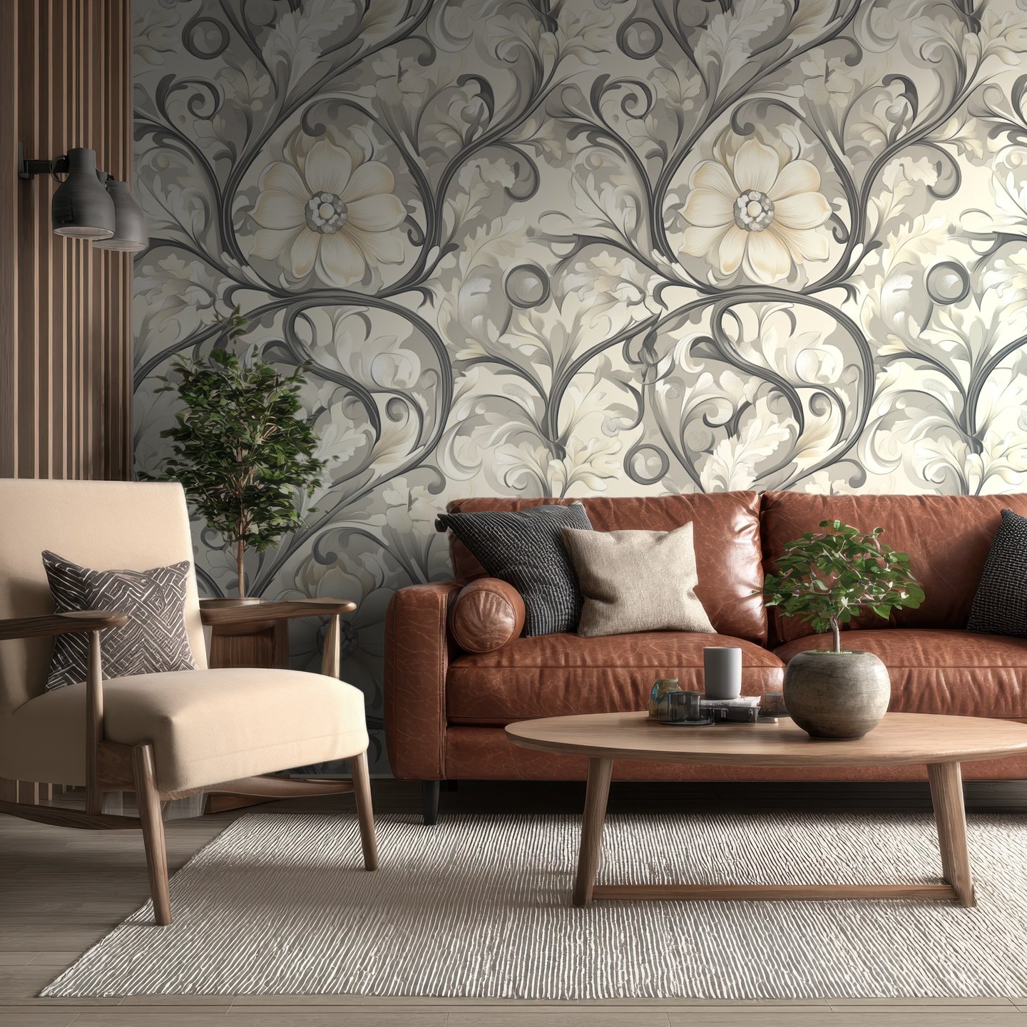 Florentine Arbor kremfarget wallpaper
