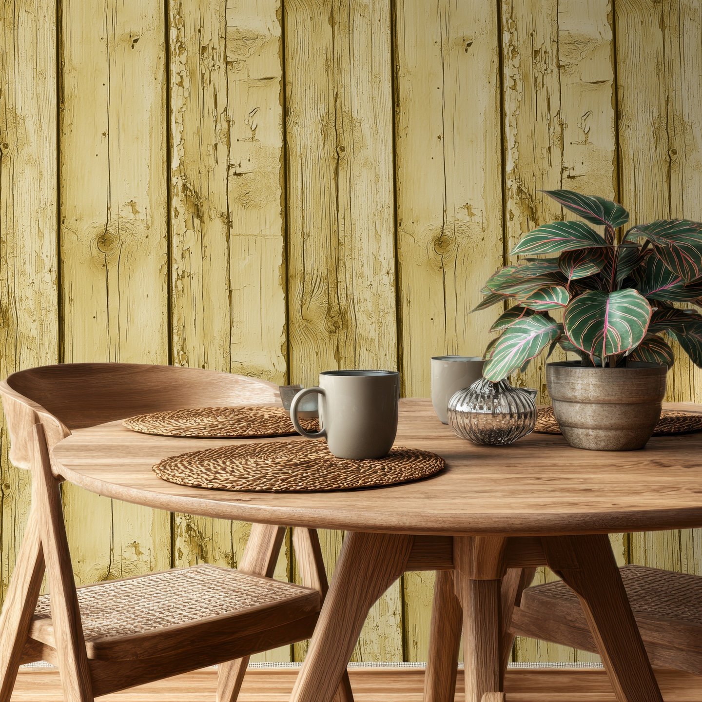Rustic Timber geel wallpaper