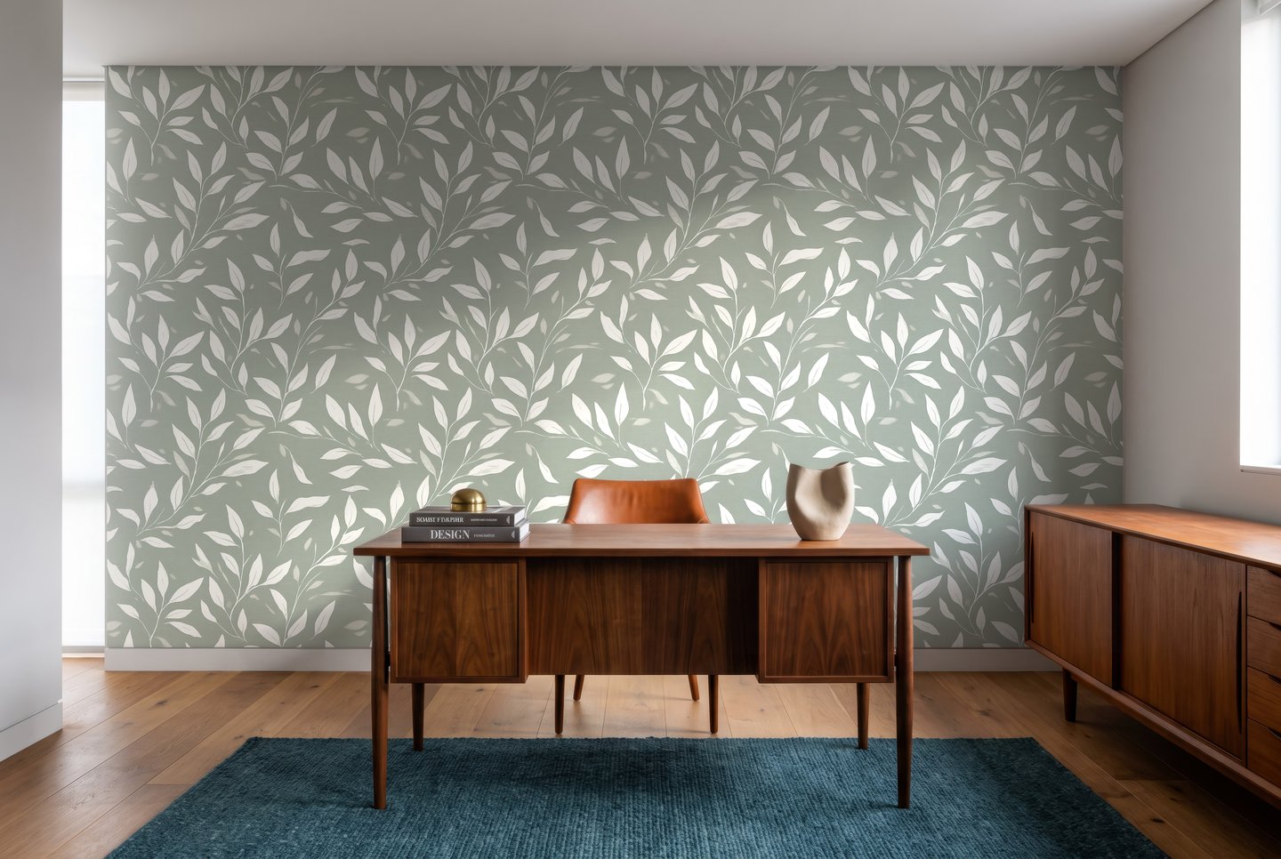 Eucalyptus Whisper oliven wallpaper
