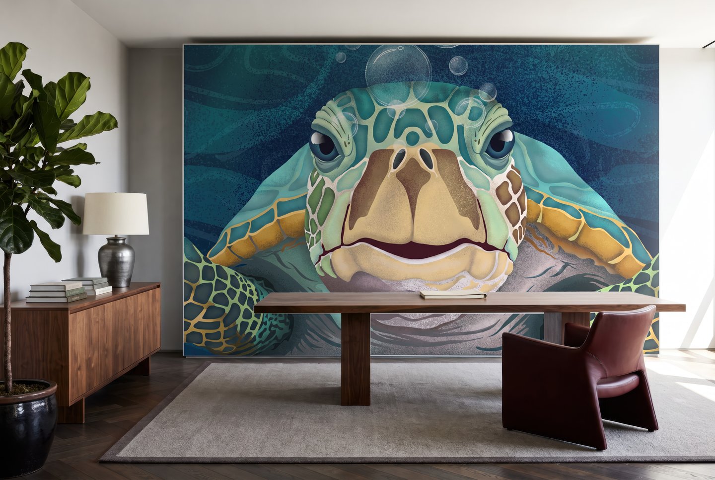 Turtle Voyage 青 mural
