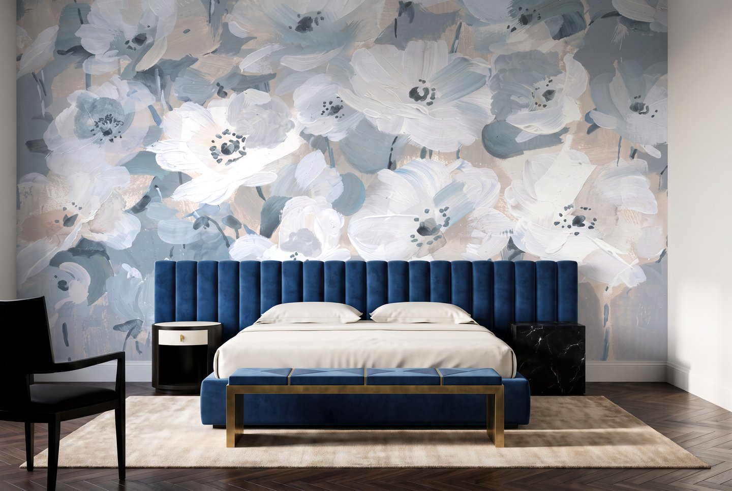Zephyr Bloom grå mural
