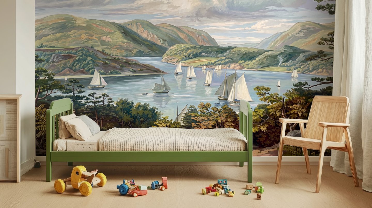 Regatta blå mural