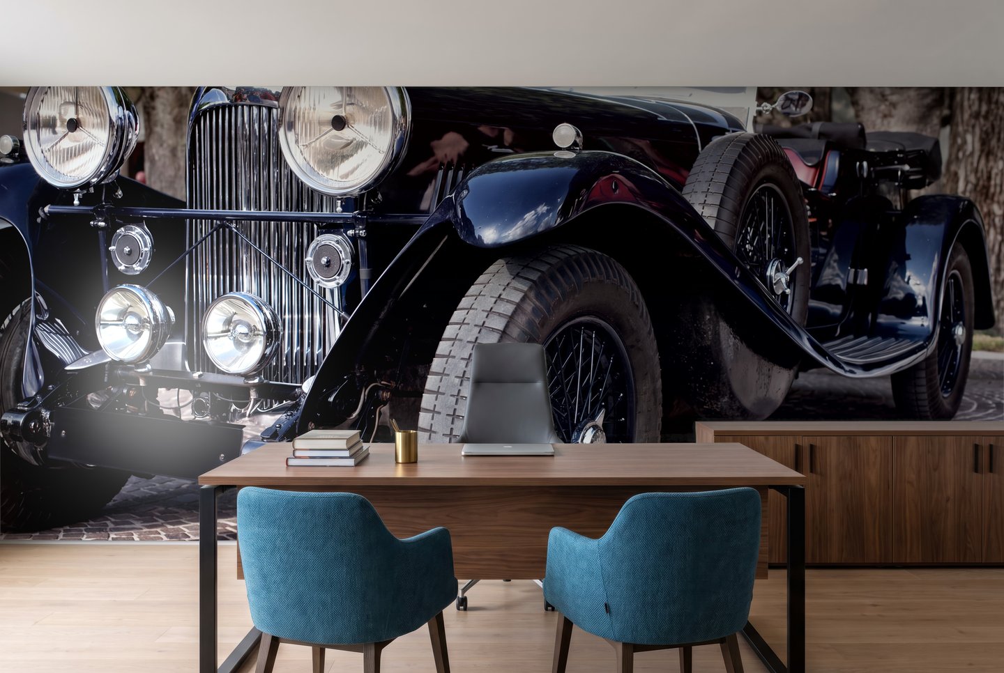 Vintagekjøring svart photo wallpaper