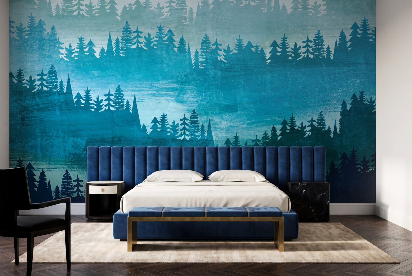 Cedar Cove blågrønn mural