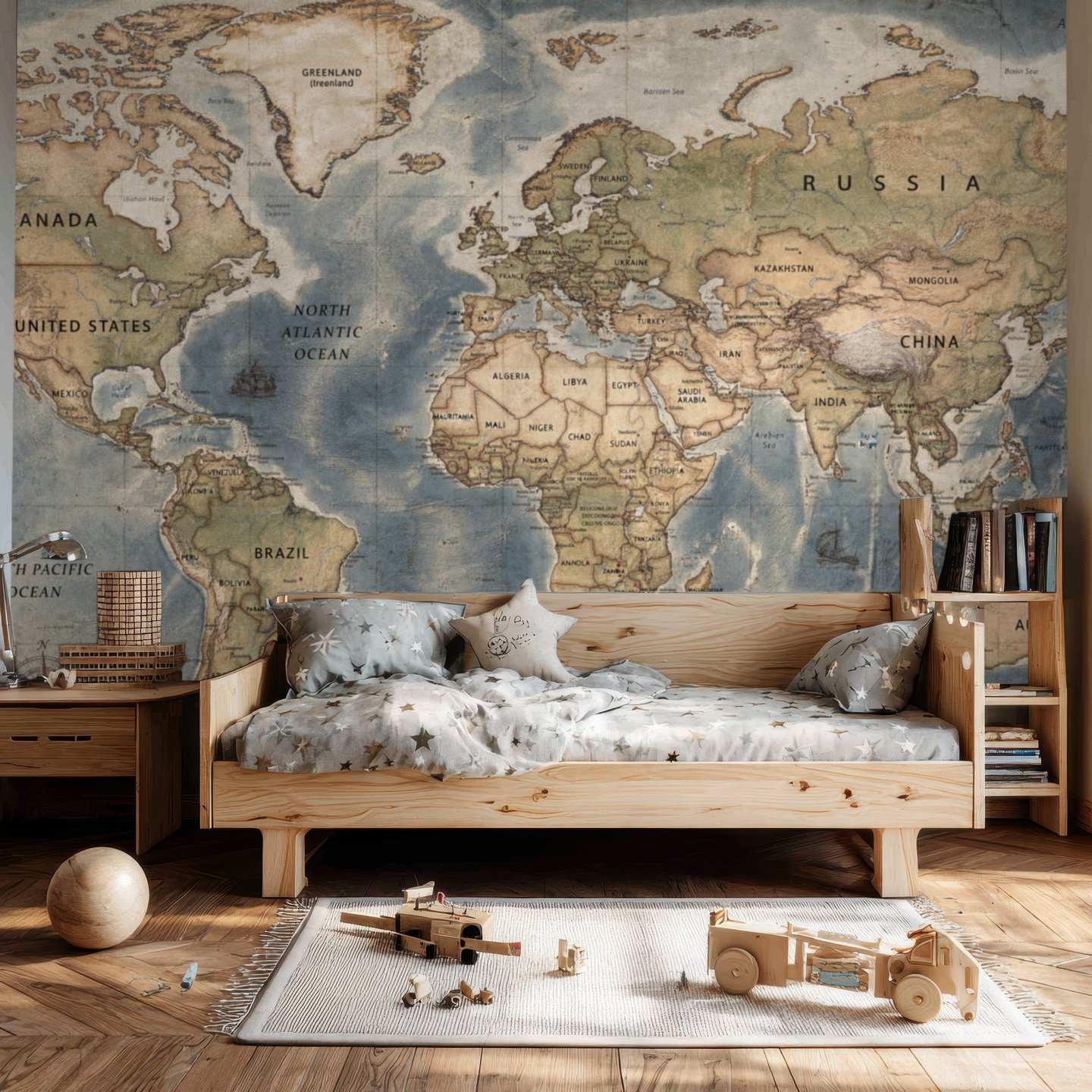 Twilight Cartography 갈색 mural