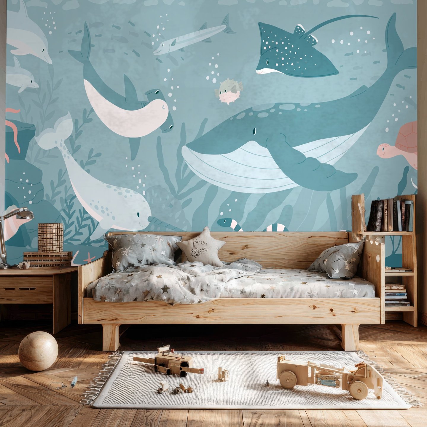 Mariposa 청록색 mural