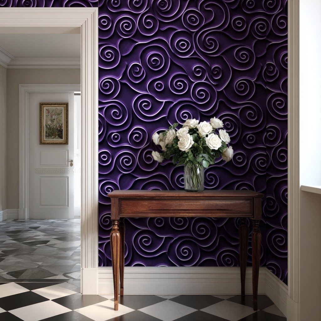 Gilded Swirl Dream 보라색 wallpaper