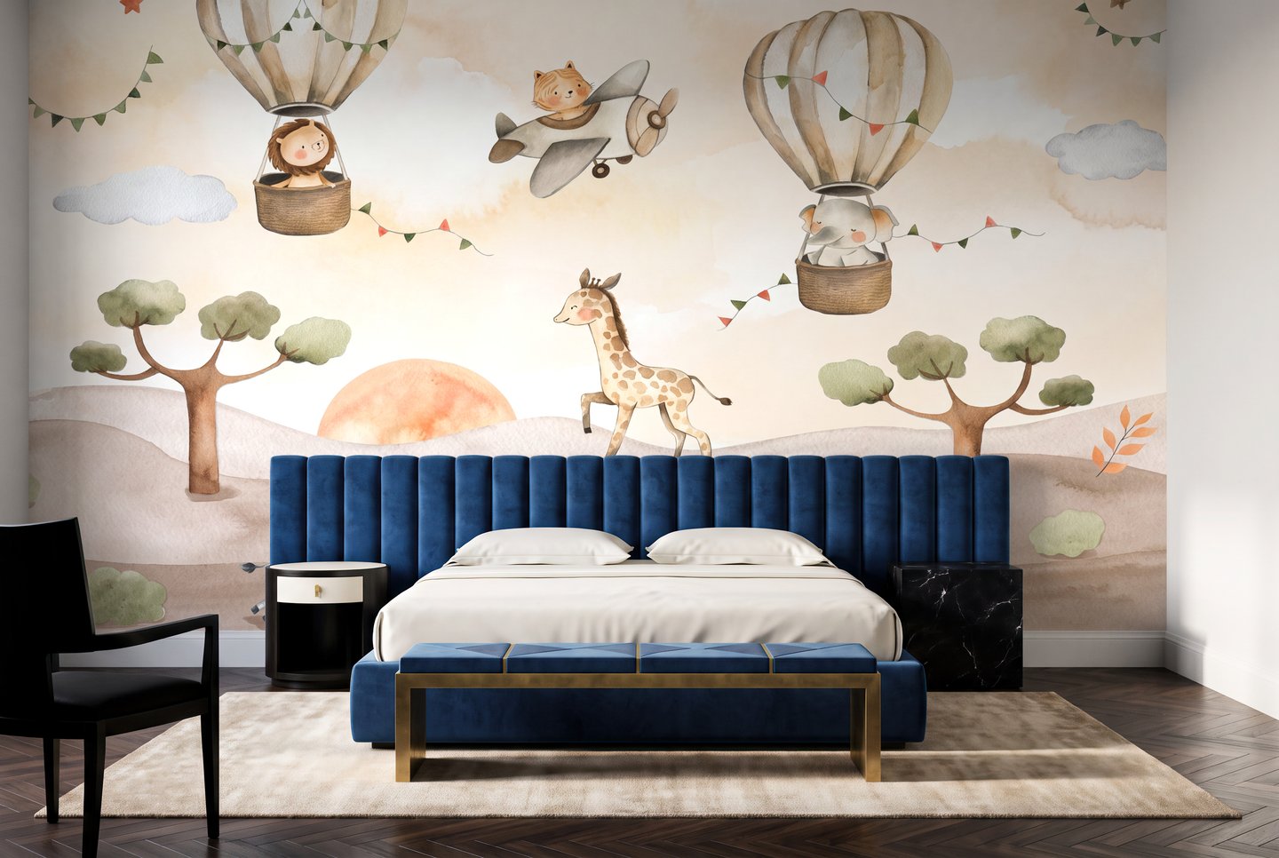 Balloon Safari Dreams 베이지색 mural