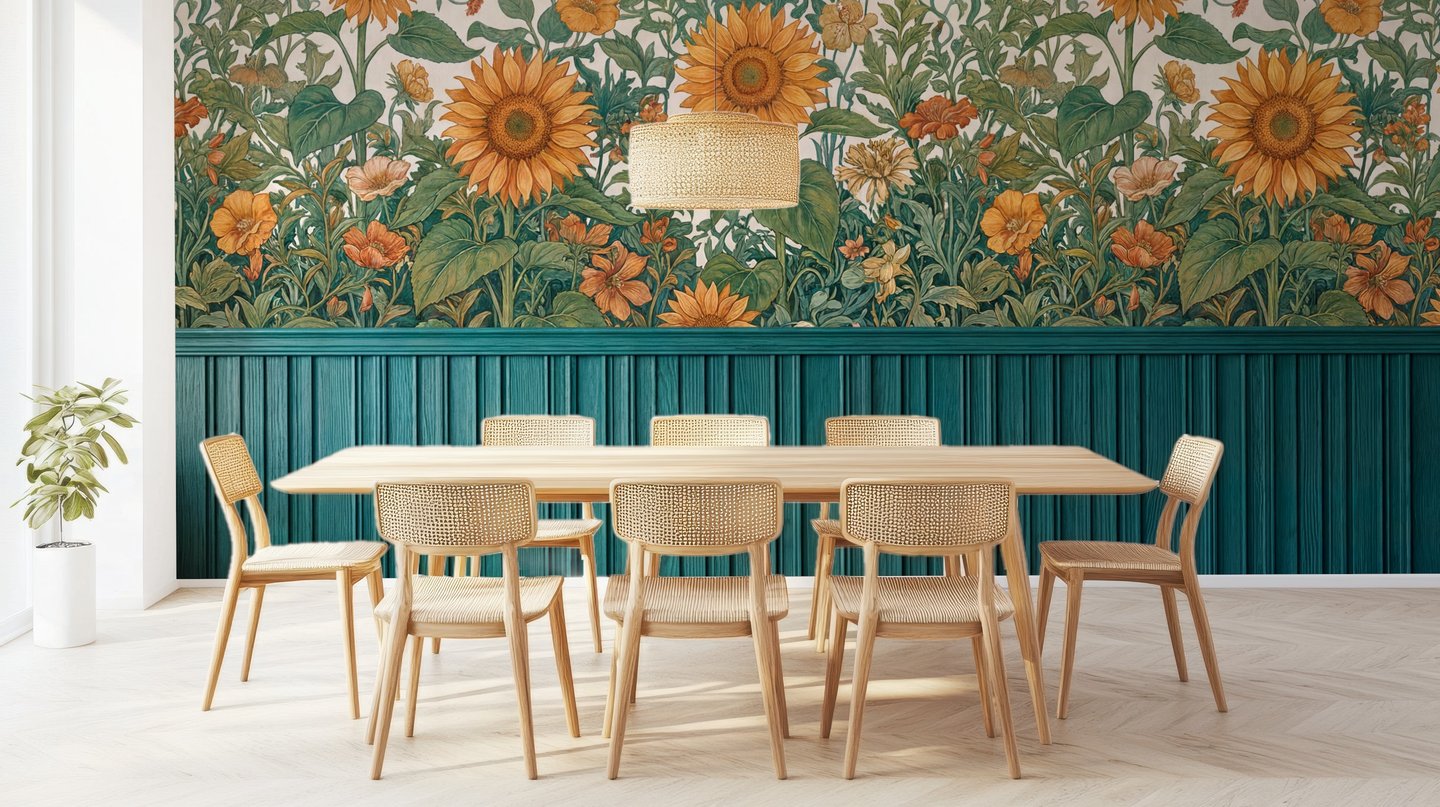 Harbour Blossom 초록색 mural