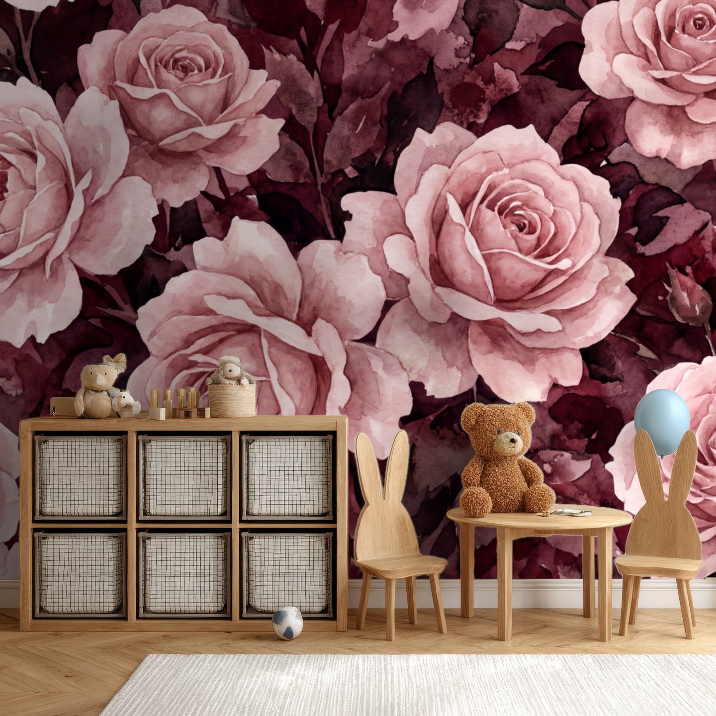 Petal Reverie rosa mural