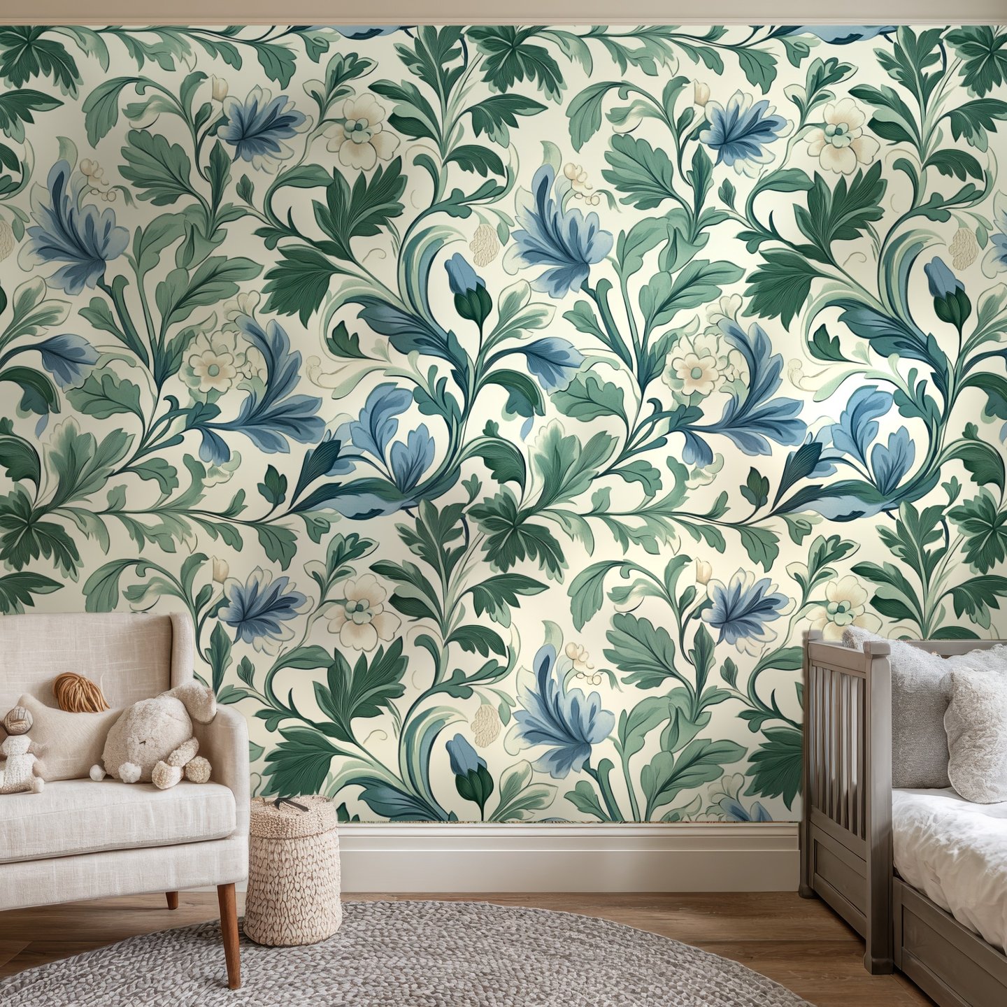 Florentine Flora 초록색 wallpaper
