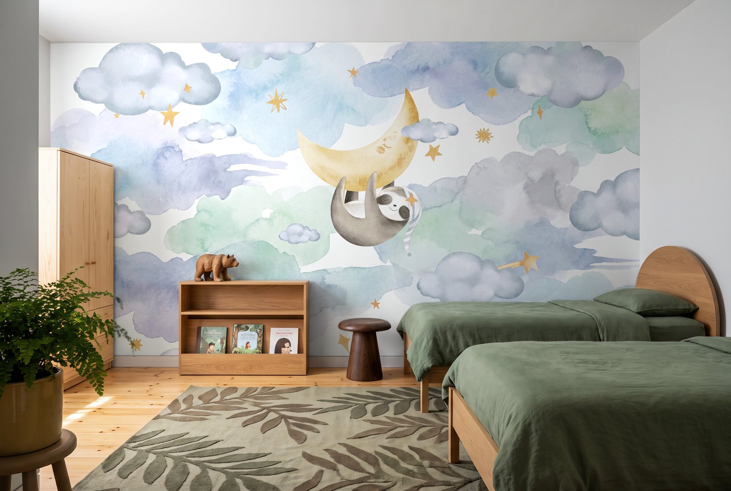 달빛의 흐름 파란색 mural