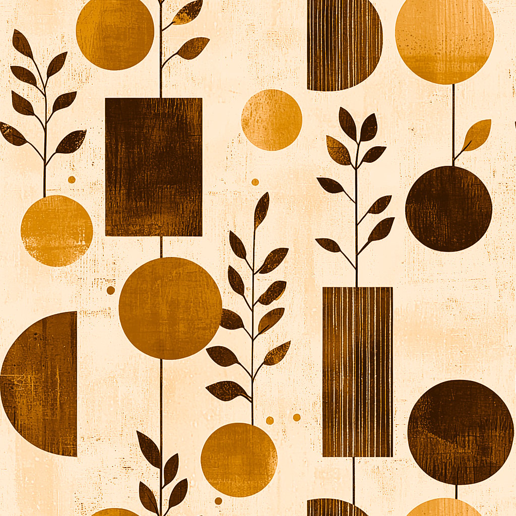 Geometric Garden - Amber oransje wallpaper