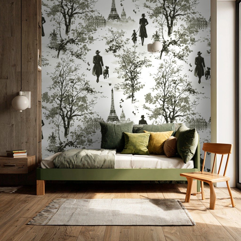 Parisian Stroll - Autumn beige wallpaper