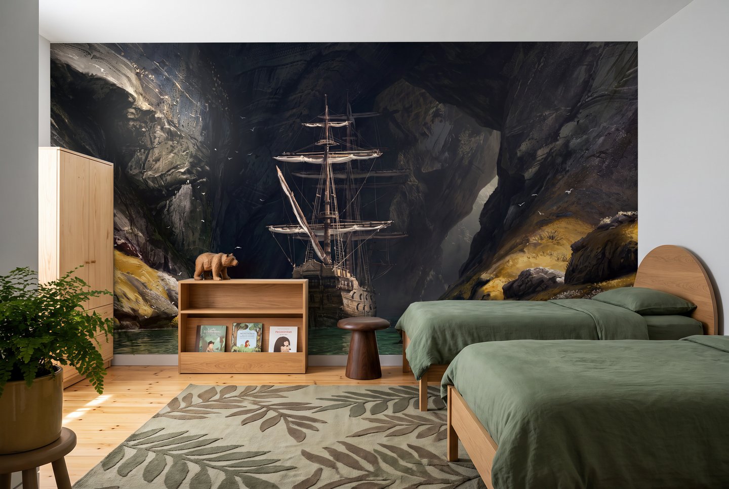 Pirate Cove Ship blågrønn photo wallpaper