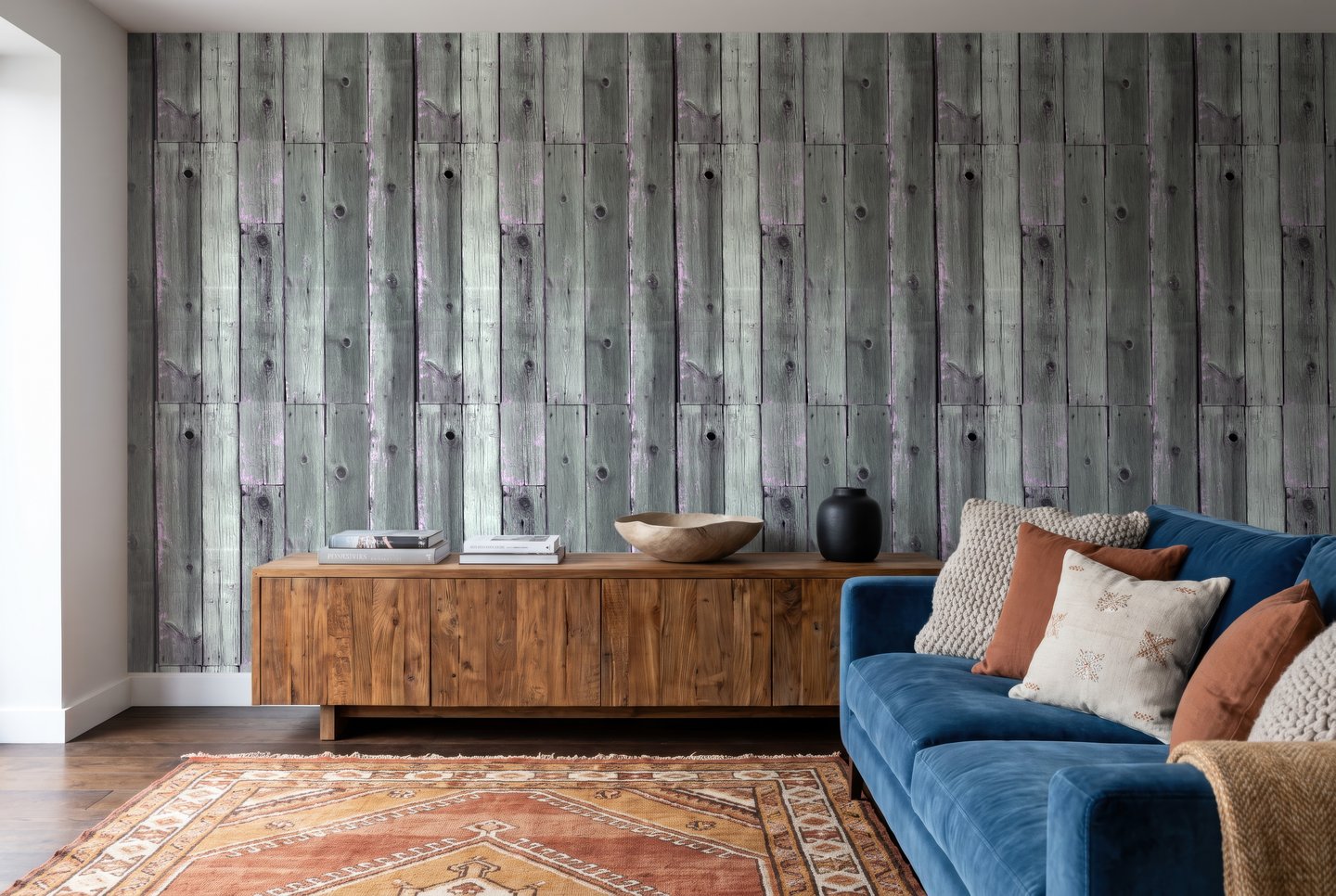 Weathered Grey Boards grønn wallpaper