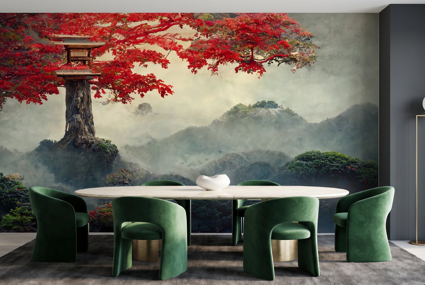 Crimson Maple Pagoda 赤 mural