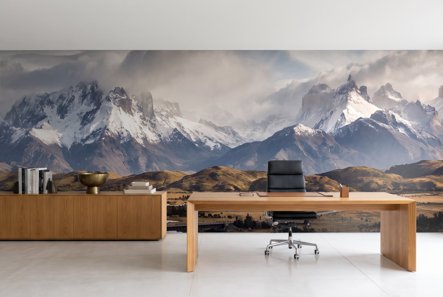 Snowcap Range 青 photo wallpaper