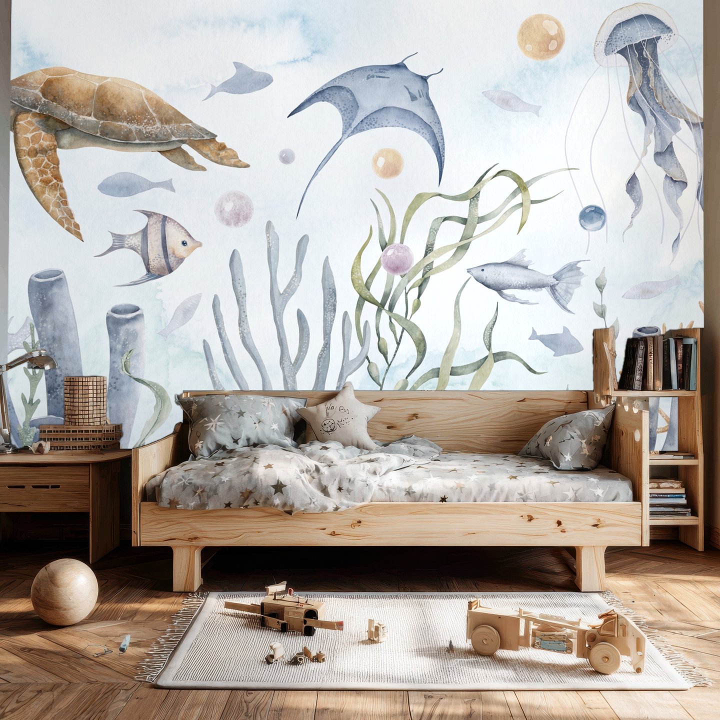 航海の旅 青 mural