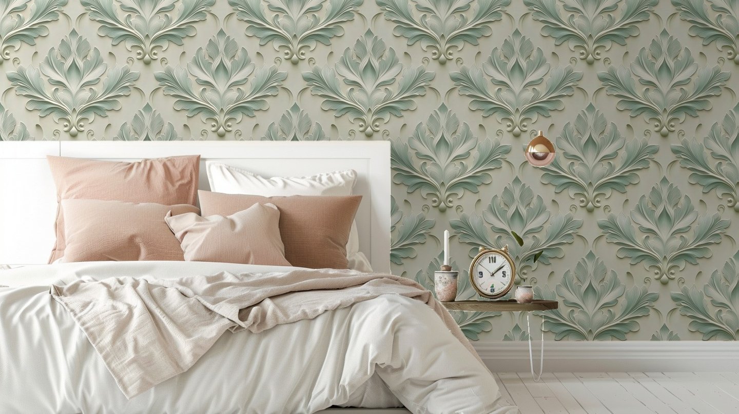 Verdant Grace salviegrønn wallpaper