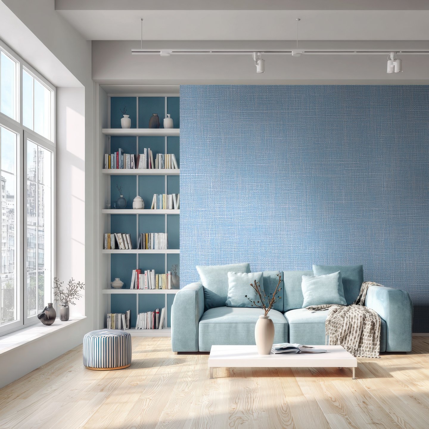 Linen Weave 파란색 wallpaper