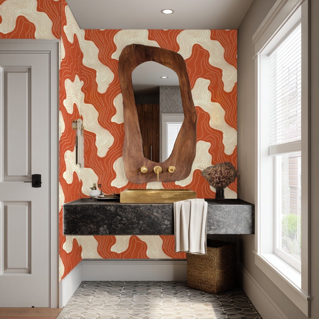 Terracotta Waves naranja wallpaper