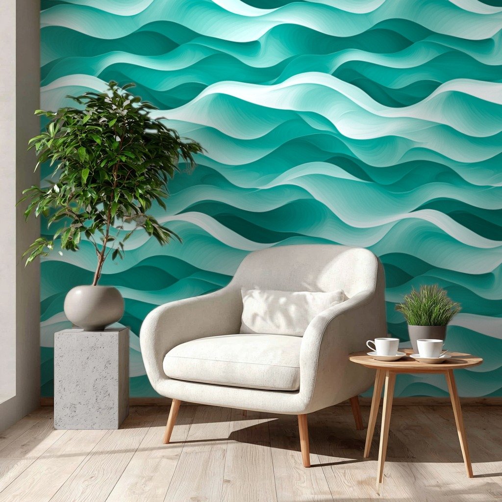 Oceanic Waveforms 터키석색 wallpaper