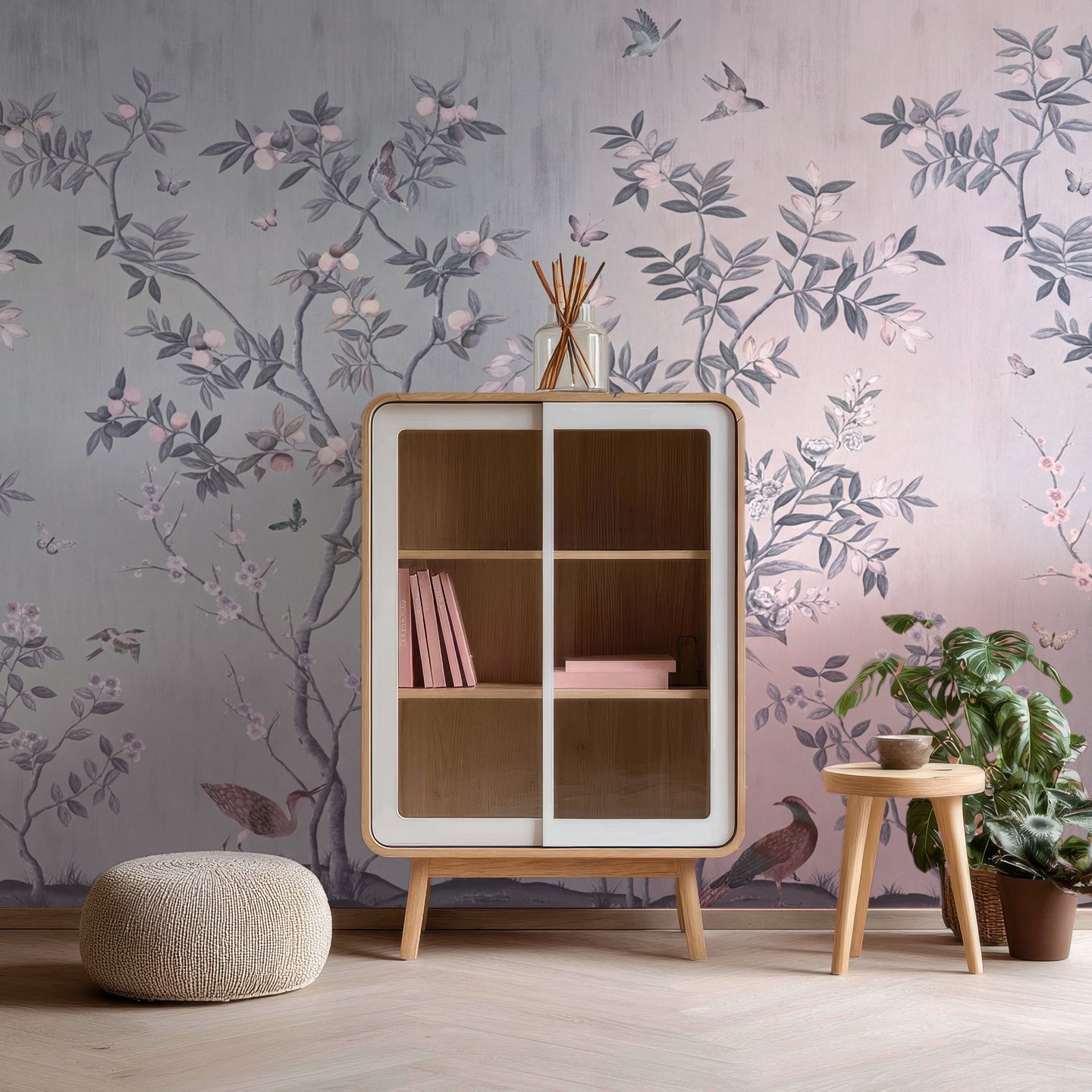 Camellia Enclave 분홍색 mural