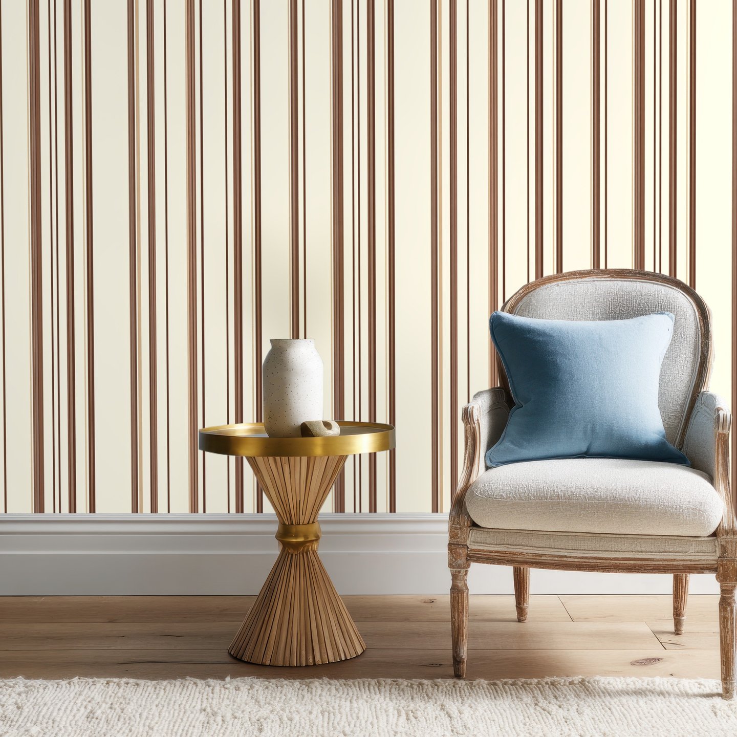 Mocha Pinstripe brown wallpaper