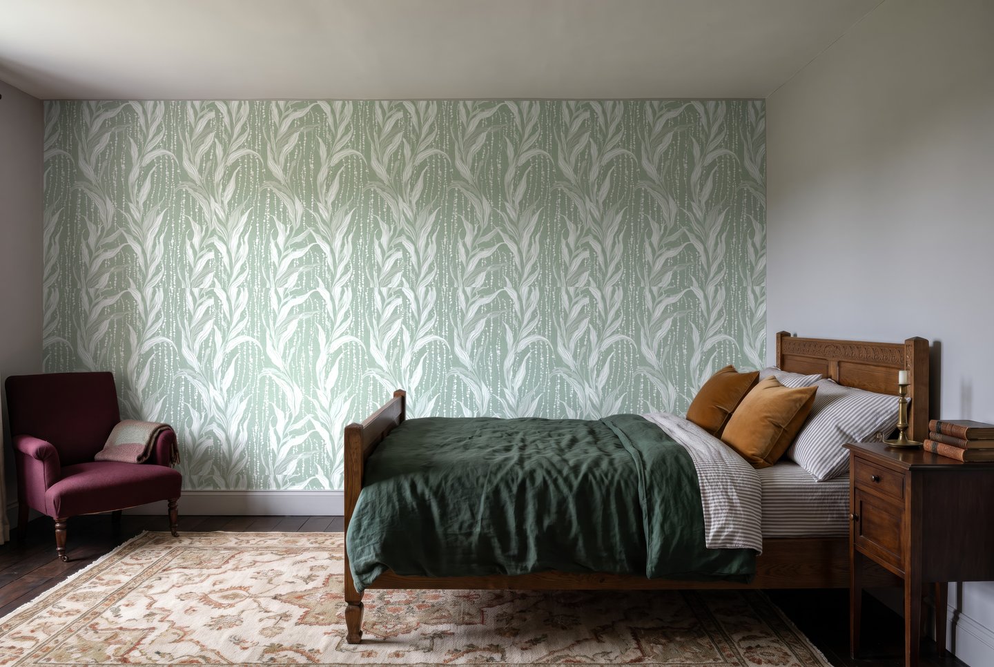 Mint Herringbone Leaf 緑 wallpaper