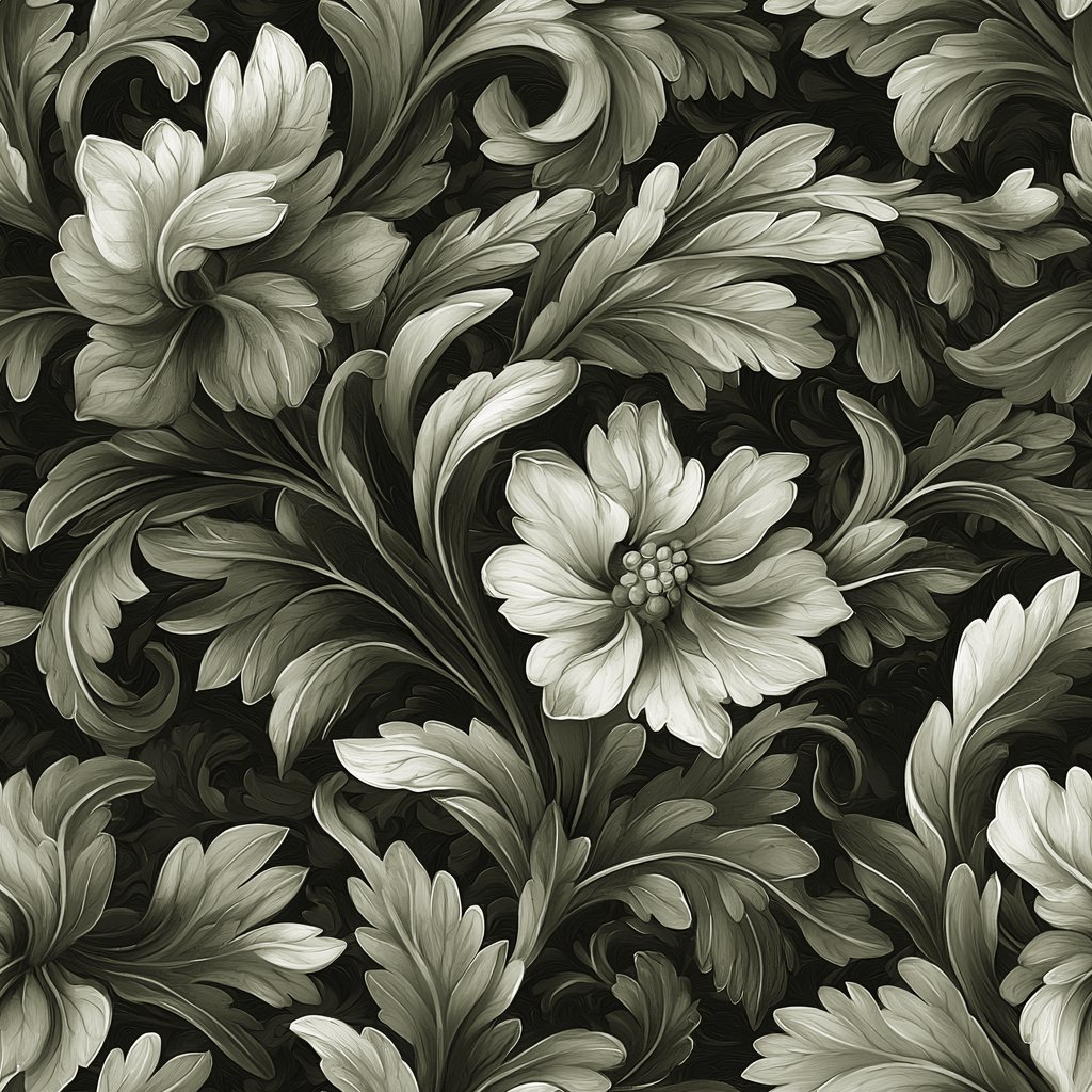 Verdant Whispers Midnight beige wallpaper
